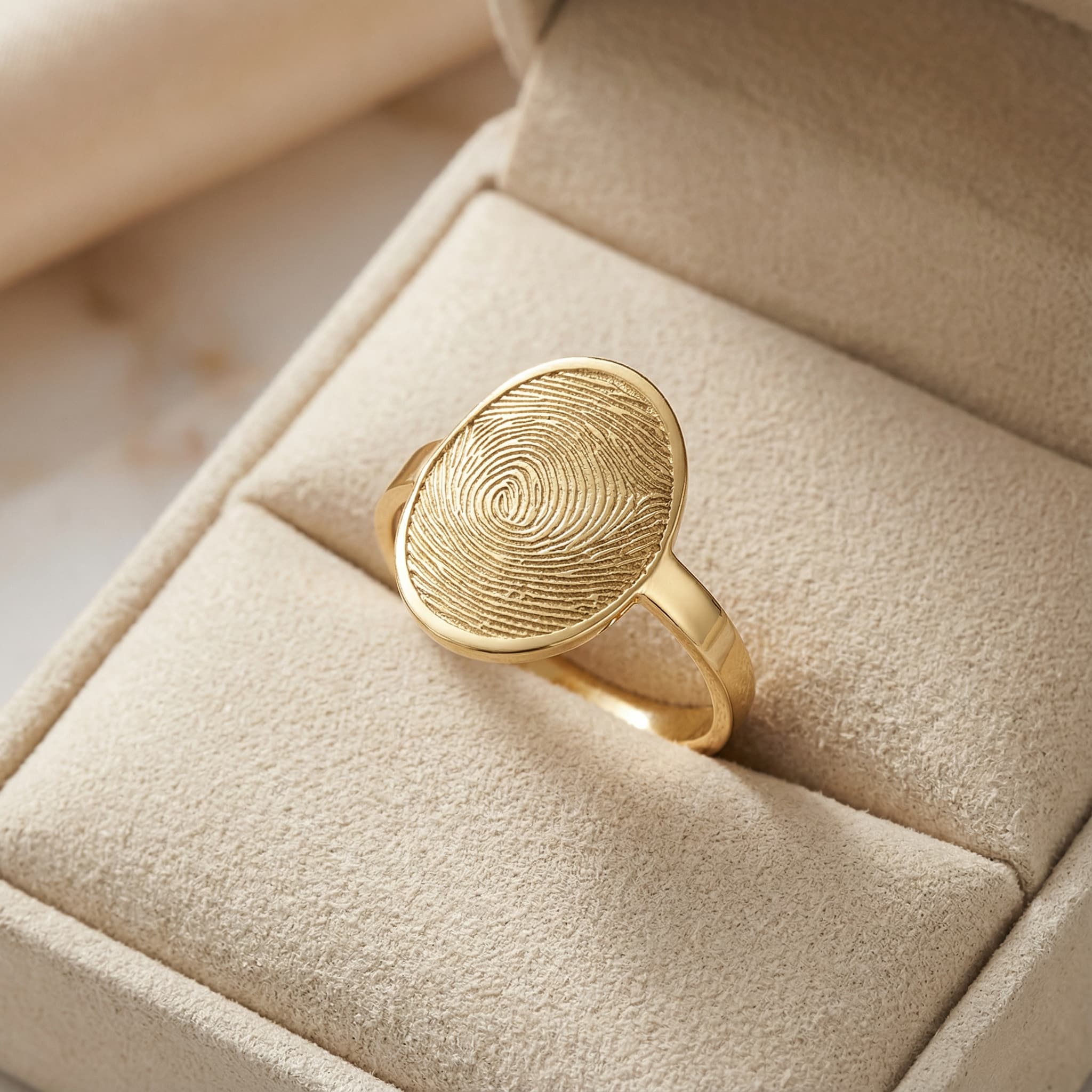 Parmak İzli 925 Ayar Gümüş Yüzük (Kişiye Özel)